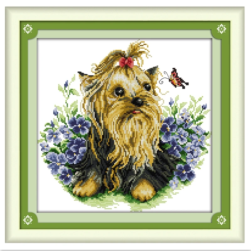 

Puppy 11CT 14CT Printed On Canvas Home Decoration Chinese Counted Cross Stitch Pattern DIY SET Embroidery Cross Set Needlework