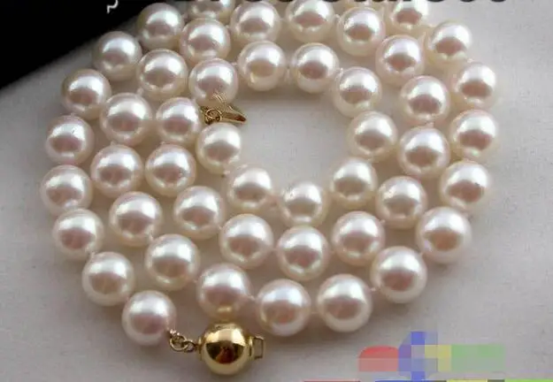 

FREE SHIPPING HOT sell new Style >>>>p559 AAA 17" 8.5MM WHITE AKOYA SEAWATER PEARL NECKLACE 14kT
