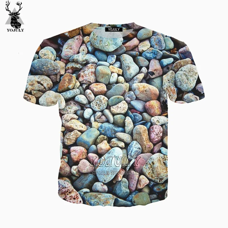 

YOJULY 3D Print Women Men Funny Colorful Stones Pebbles Cobblestone Casual T-shirt/Sweatshirt/Hooded hoodie/Zipper Jacket A539