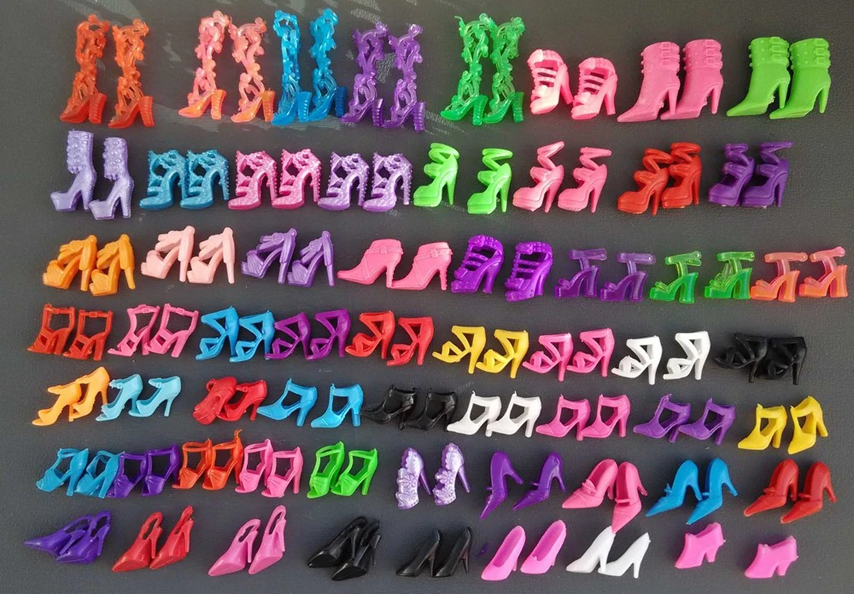 15/30/60 Pairs Doll Shoes Multiple Styles Heels Sandals For  Dolls ha 
