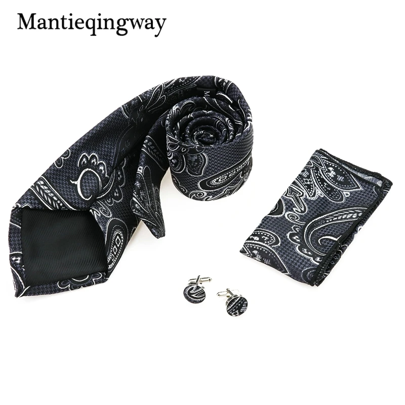 Mantieqingway, Ретро стиль, Пейсли, жаккард, 8,5 см., Gravata Hanky, запонки, Наборы для мужчин, для мужчин, широкий воротник, галстук, квадратные запонки, наборы, на каждый день