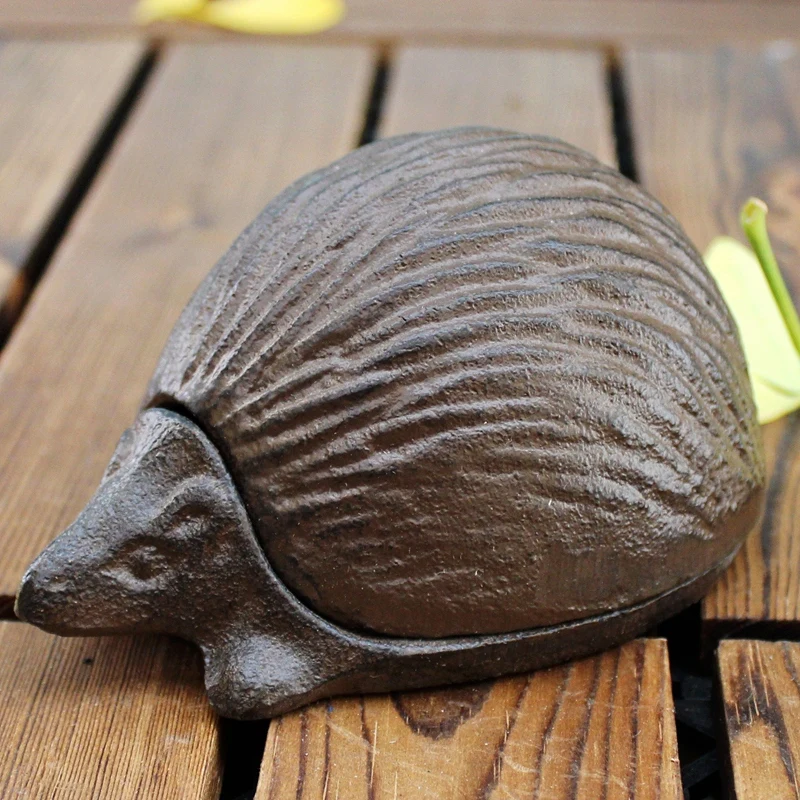 

Vintage Hedgehog Design Heavy Cast Iron Trinket Box Key Storage Box