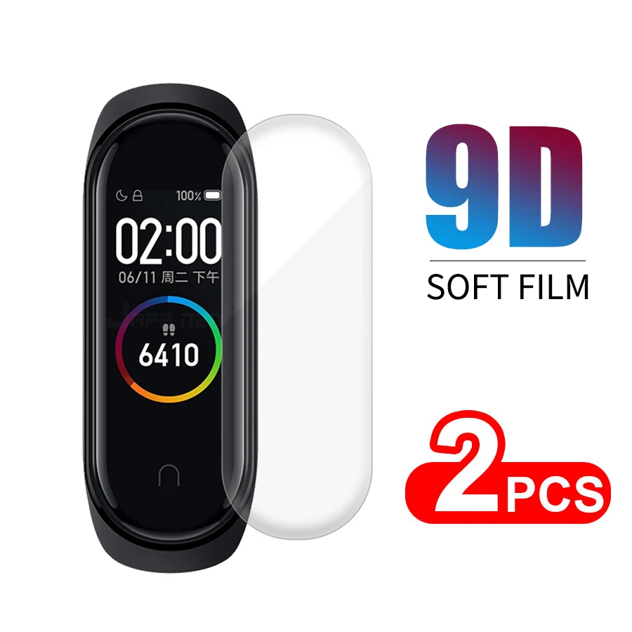 Ремешок-браслет для Xiaomi mi Band 4 3 розовый винный красный цвет ТПУ силиконовый для Xio mi band 4 3 Band 4 band 3 браслет(не - Цвет: 2Pcs Hydrogel Film