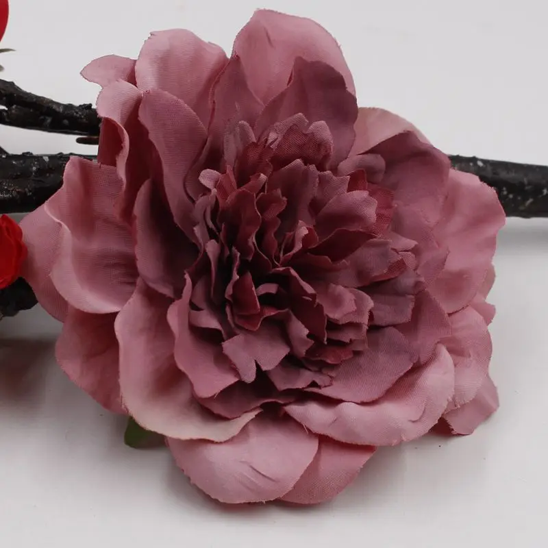 DIY/1 предмет, имитация, ретро, голова пиона, голова цветка, Свадебная вечеринка, домашняя обувь, шляпа, обувь, декоративный цветок - Цвет: 5 rose red