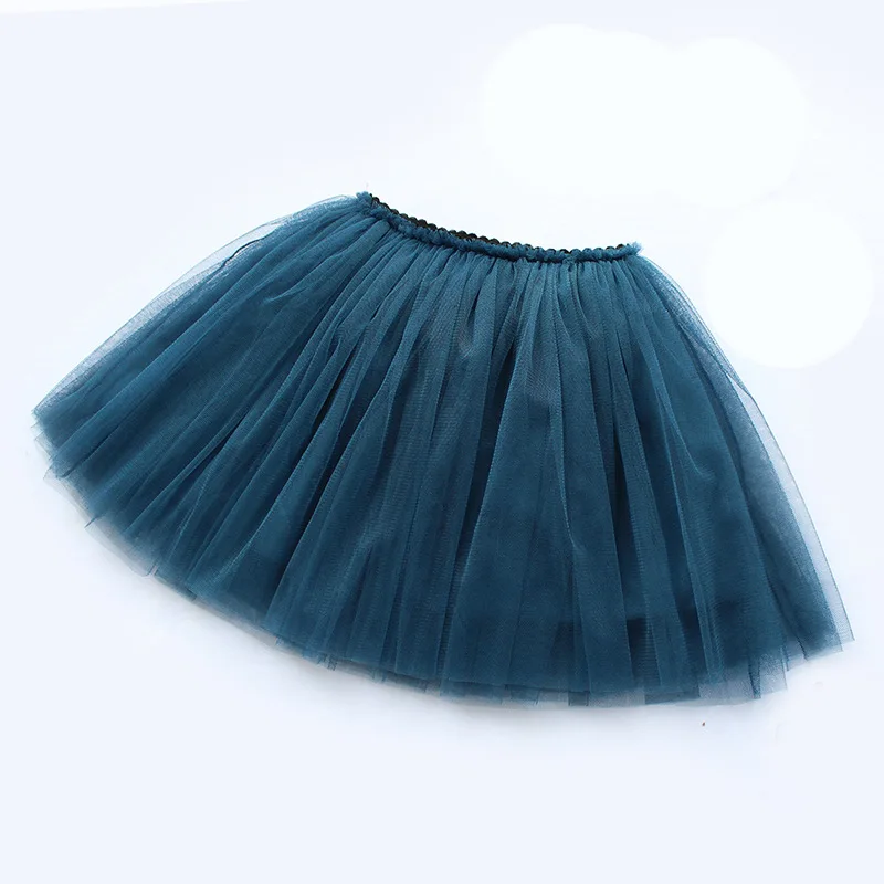 Милая пушистая юбка-пачка принцессы для детей 2-10 лет, юбка-американка, 4 слоя, короткая юбка для танцев для маленьких детей, 11 цветов, юбки для девочек - Цвет: blue