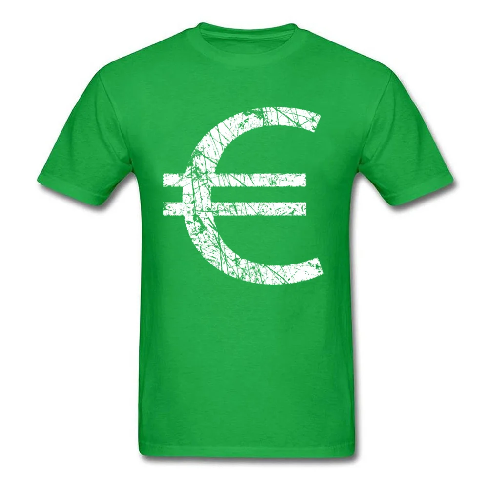 3D Printed Euro Currency Symbol Men's T-Shirt Discount Summer/Autumn Short Sleeve Crew Neck All Cotton Tops Shirts Tee Shirt Euro Currency Symbol green
