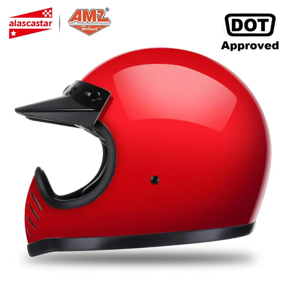 AMZ мотоциклетный шлем из стекловолокна для мотокросса Casco Moto шлем Capacete мотоциклетный Полнолицевой шлем мотоциклетный DOT сертификация