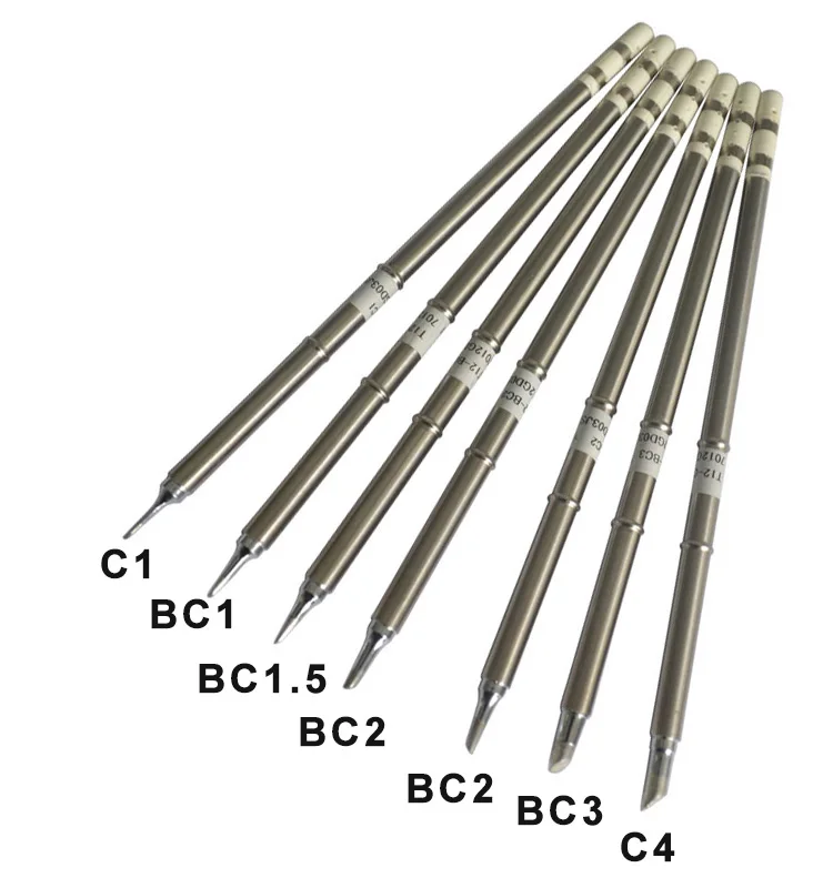 

Gudhep T12 Welding Tips T12-BC1 BC1.5 BC2 BC3 C1 C4 Soldering Iron Tips for Hakko FM203 FX951 Soldering Rework Station