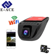 E-ACE Wi-Fi Автомобильные видеорегистраторы тире Камера видео Регистраторы видеокамера линза для двойной камеры Скрытая мини-камера Full HD 1080 P Авто Reistrator Dvr