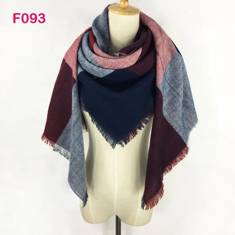 Gorgesonline дизайн модный шарф в клеточку шаль акриловая зимняя теплая обертка Пашмина квадратная большая шотландская клетка одеяло женский шарф - Цвет: as photo
