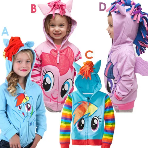 Модное пальто для девочек новая модель изображение из мультфильма «My Little Pony» верхняя одежда и куртки куртка для девочки детская брендовая куртка зимняя куртка с капюшоном для девочек от 2 до 7 лет