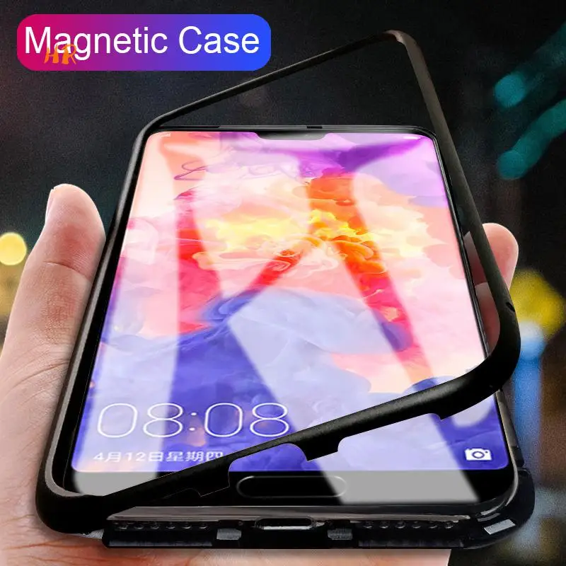 

Magnetic Metal Case For Huawei Nova 3 3i Nova 2S Case Mate10 10 Pro Honor 10 Honor 9i Tempered Glass Case For P20 Lite Pro Cover