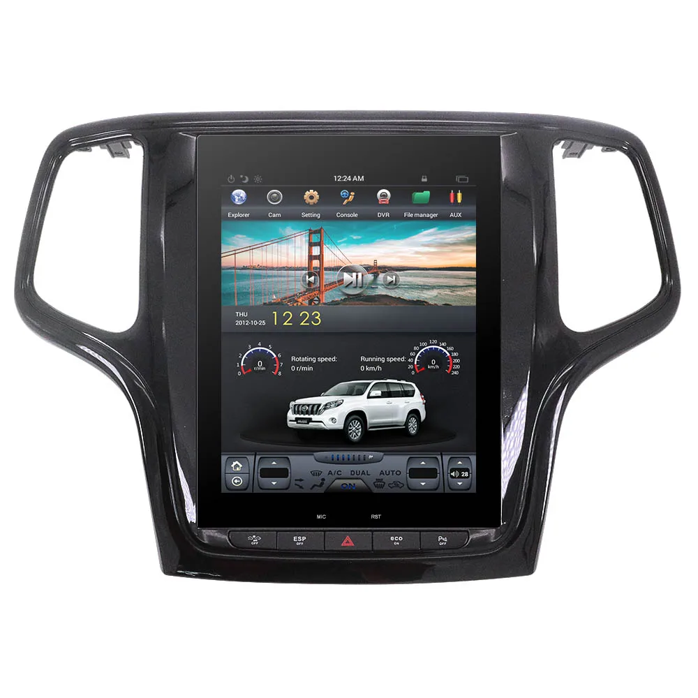 Discount ZWNVA Tesla Style IPS Plus Screen Android 7.1 Car No DVD Player GPS Navigation For JEEP Grand Cherokee 2014 2015 2016 2017 Black 3