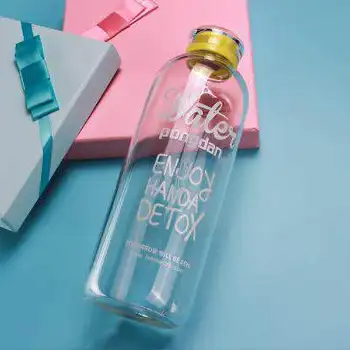 

Transparent Portable Sport Drink Water Bottle 1000ml Creative Glass Bottle Student Portable Large-capacity Lovely