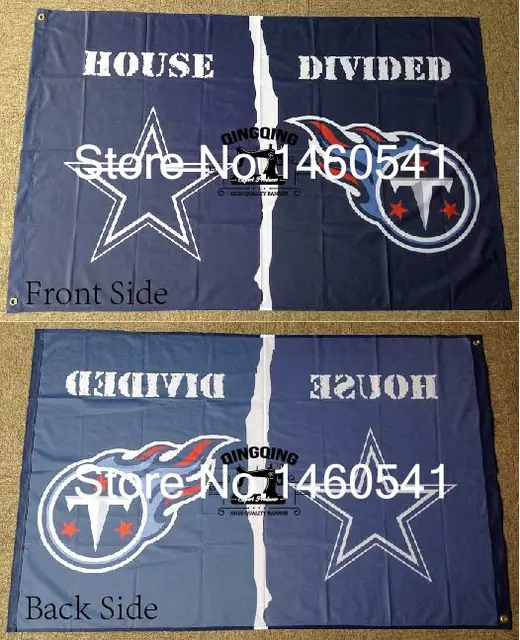 Dallas Cowboys Tennessee Titans House Divided Flag 3ft X