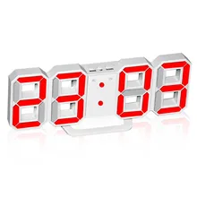 Brightness Adjustable Electronic LED Digital Alarm Clock Desk or Wall Mount Large LED Digits Highly Visible for Living Room Home