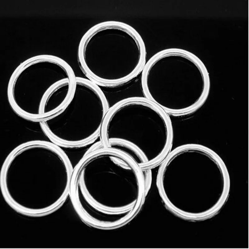 

100Pcs Silver Plated Round Cercle Soldered Closed Metal Jump Rings Jewelry Diy Making Findings 14x2mm
