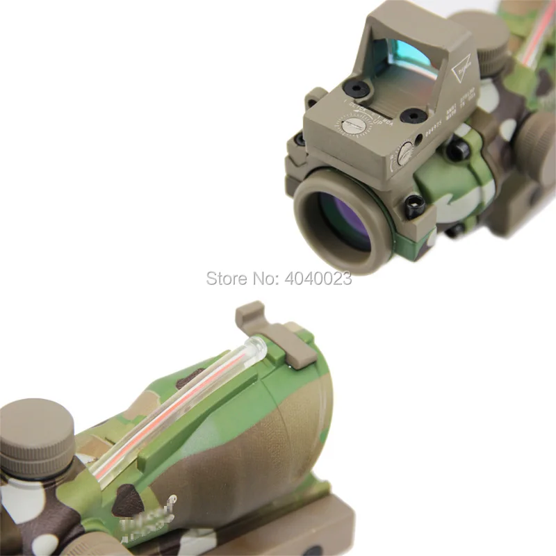 Тактический Triji ACOG 4X32 оптоволоконный источник прицел с красной подсветкой Оптический прицел с RMR микро красная точка помеченная версия Мультикам