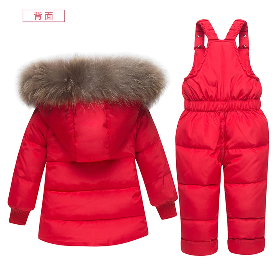 Winter Kids Clothes girls boys down coat hooded kids warm snowsuit outerwear+ romper clothing set kids winter jackets