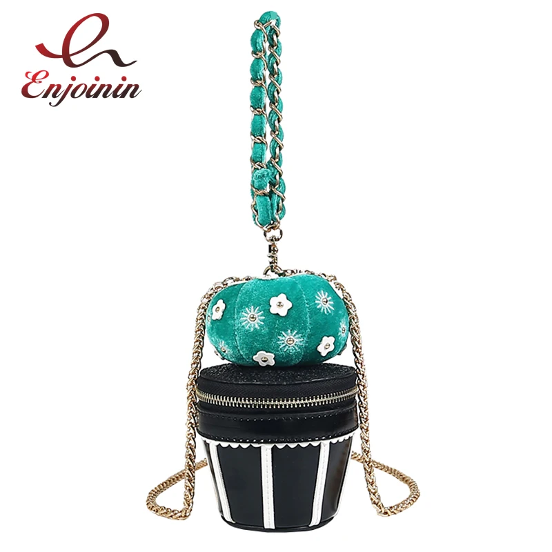 

Personality Fun Cactus Potted Design Cute ladies Fashion Chain Bags Shoulder Bags Mini Messenger Bag Totes For Women Bolsa Purse