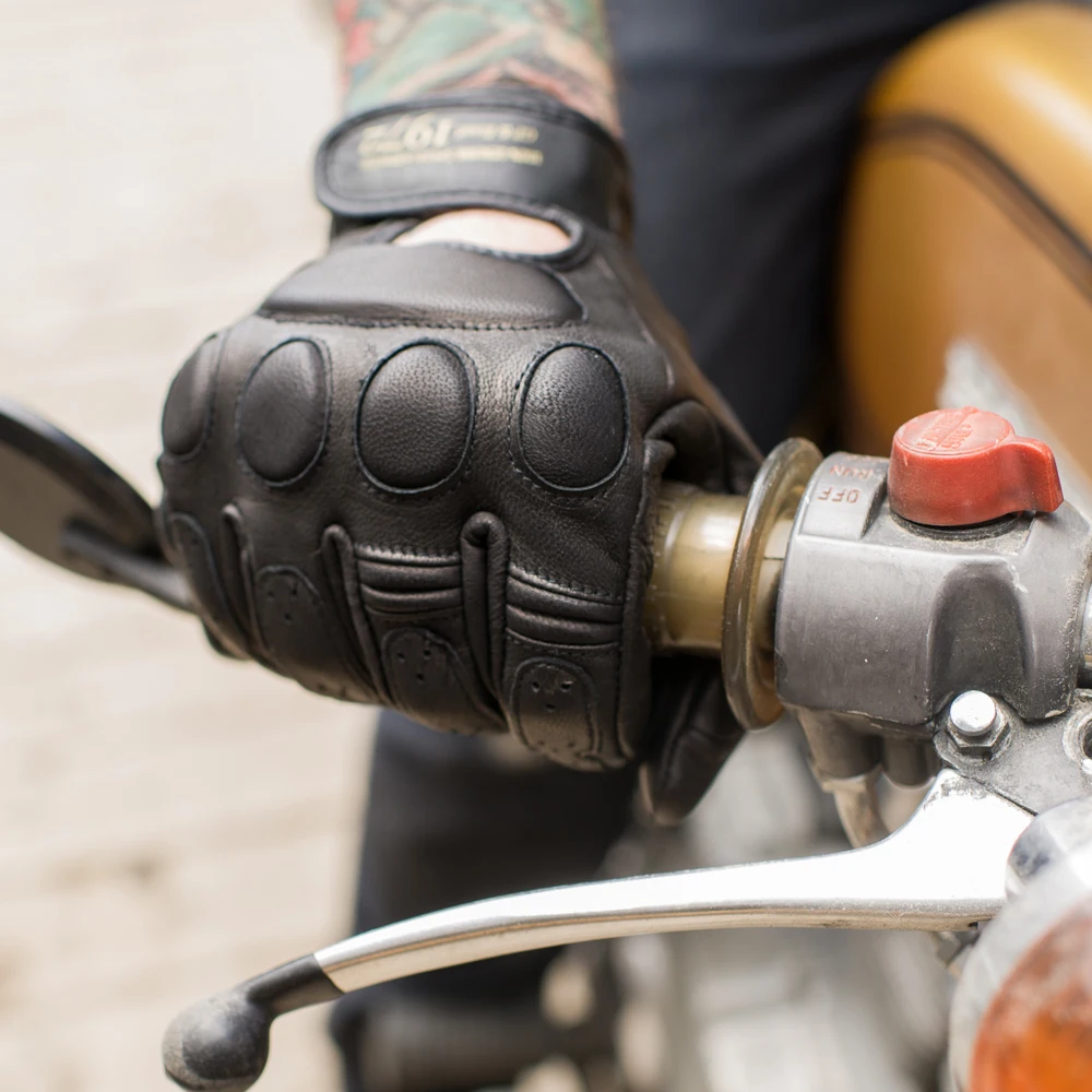 

D 100% Genuine Leather Motorcycle Retro harley Gloves Blackjack1972 davidson MotoGP Motorbike Short Original knight Gloves 2018