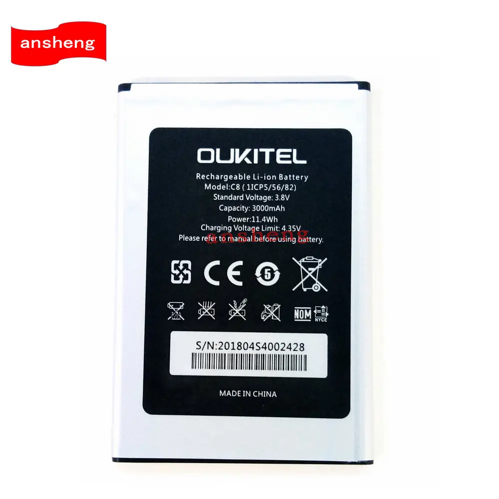 

NEW High Quality 3000mAh C8 battery for Oukitel C8 Smartphone