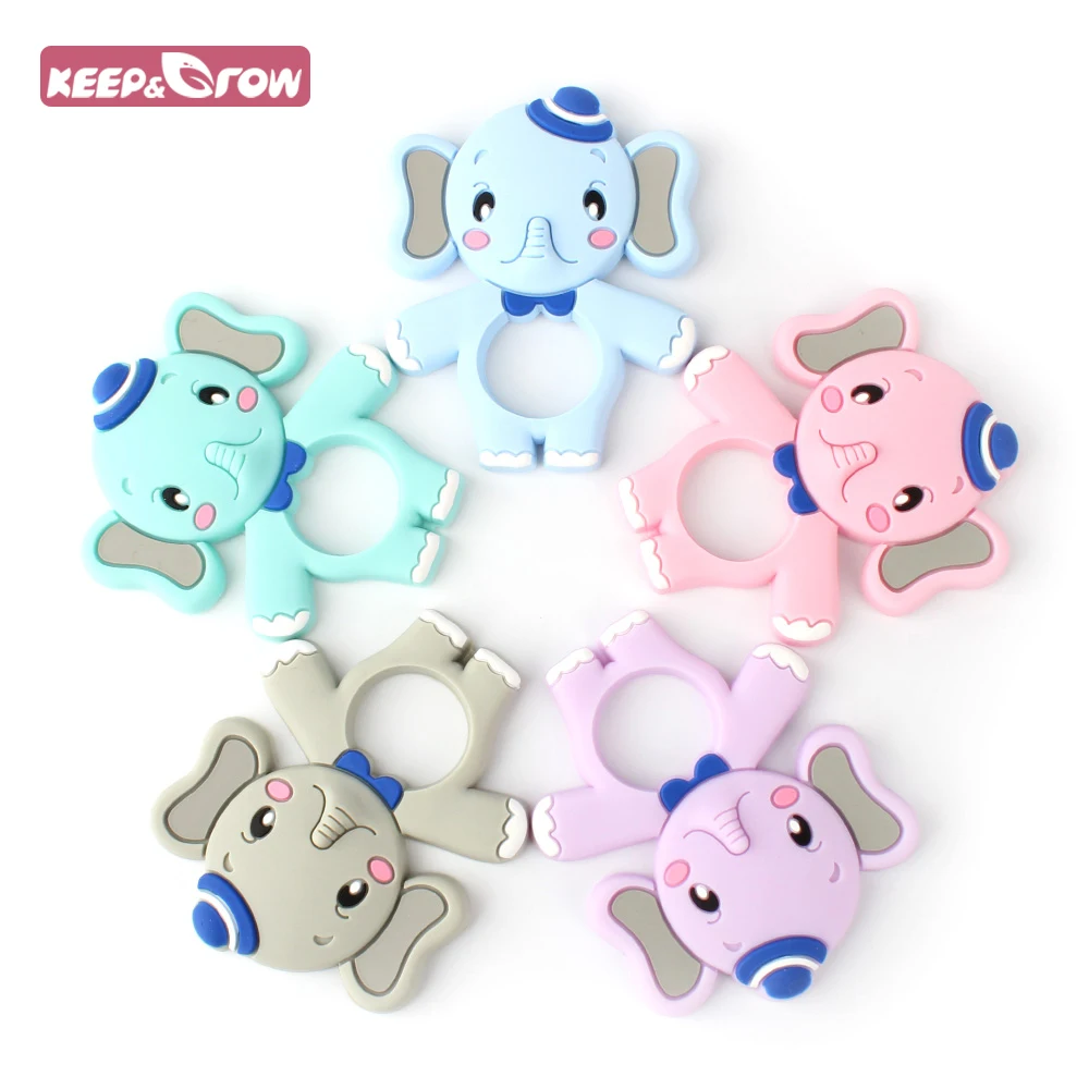 

1pcs Elephant Silicone Teethers Cute Animal Teething Pendant Necklace DIY Handmade Chew Charms Baby Teething Gift Toys BPA Free