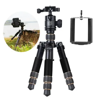 

Original QZSD Q166C Professional Portable Travel Carbon Fiber Table Mini Monopod Stand With Ball Head Tripod For Phone Cameras