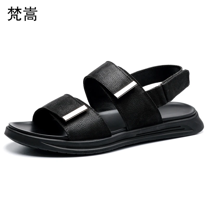 

High Quality Genuine Leather Roman sandals men youth beach shoes male soft bottom summer outdoor Flip Flops casual Shoes beach