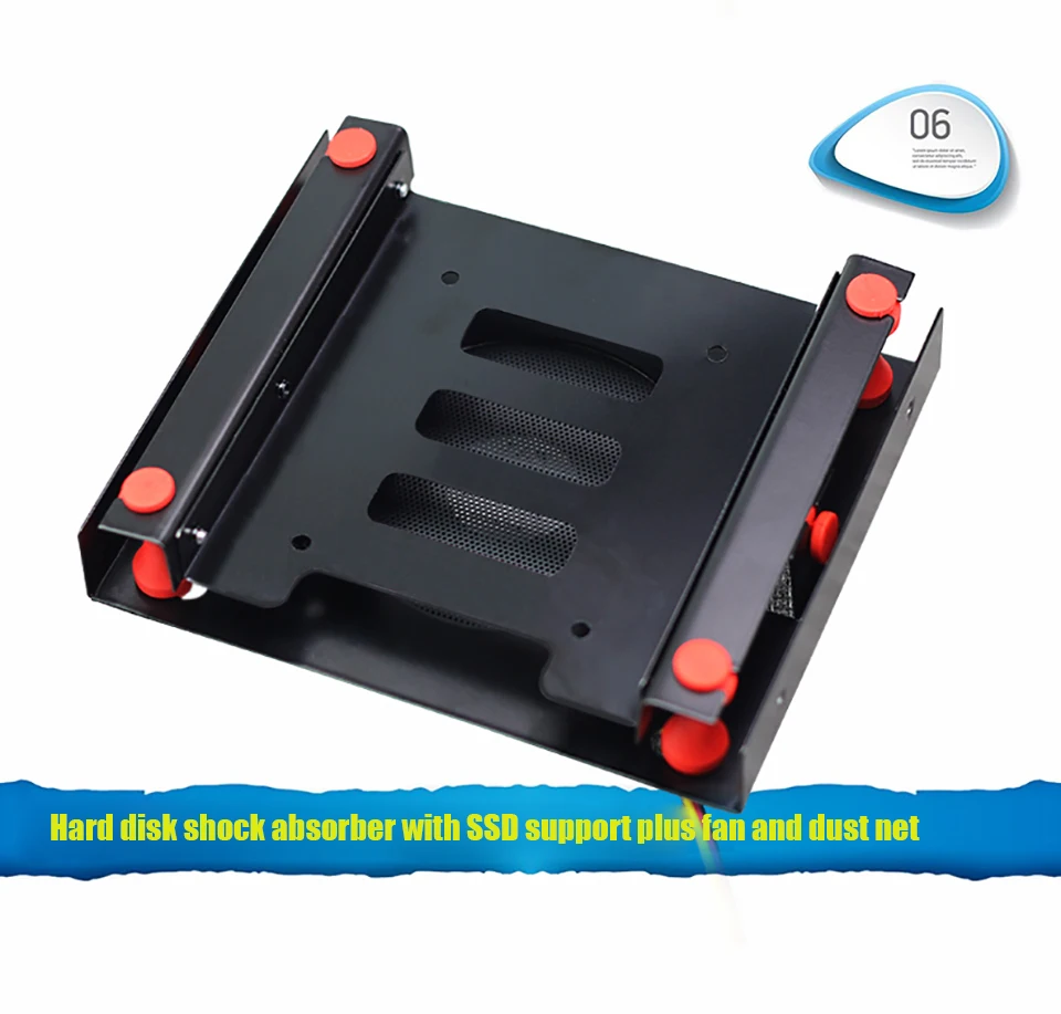Черный 3,5 SATA жесткий диск 5,25 Bay жесткий диск кронштейн для амортизатора конвертер установочный комплект с 8 см охлаждающим вентилятором