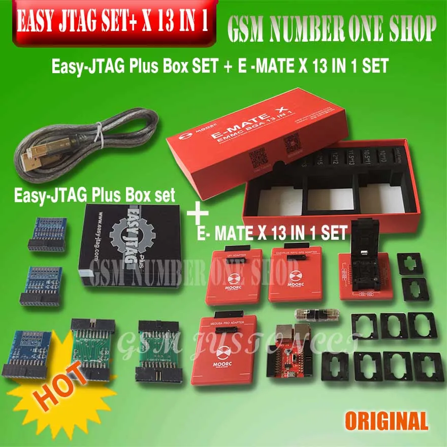 

New version Full set Easy Jtag plus box + MOORC E-MATE X E MATE PRO BOX EMMC BGA 13 IN 1 For HTC/ Huawei/LG/Motorola /Samsung..
