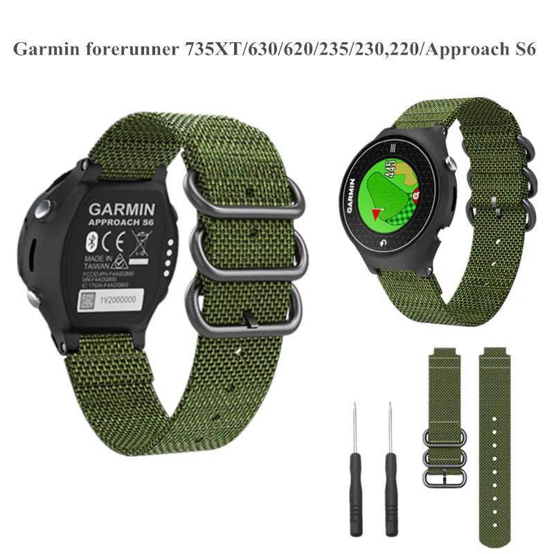 22 мм нейлоновый ремешок для часов Garmin Forerunner 735XT/630/620/235/230/220/подход S6 нейлоновые