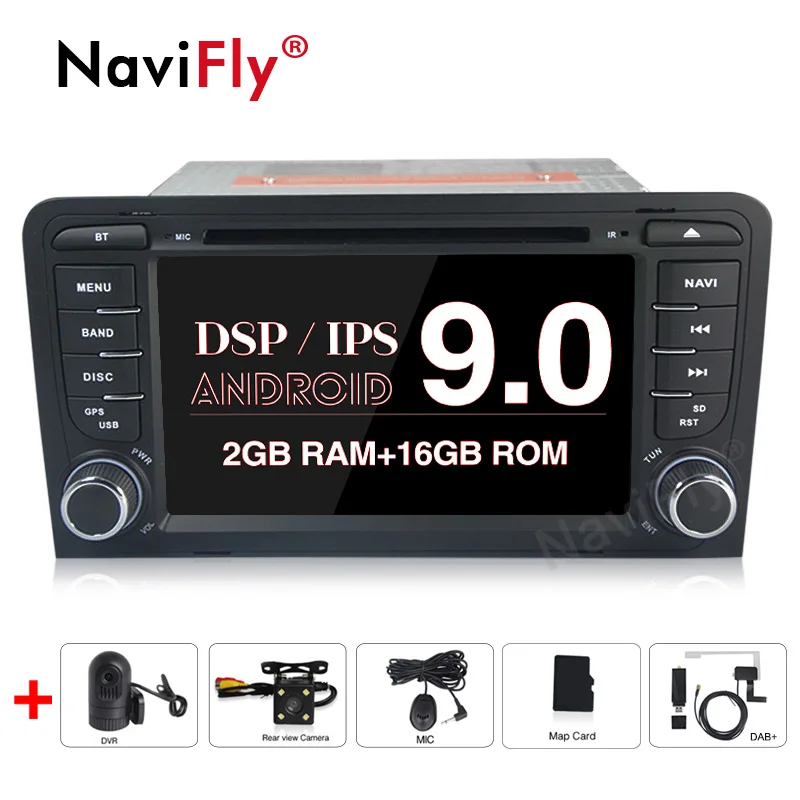 NaviFly IPS DSP Android9.0 автомобильный DVD GPS для Audi A3 8P 2003-2012 S3 2006-2012 RS3 Sportback 2011
