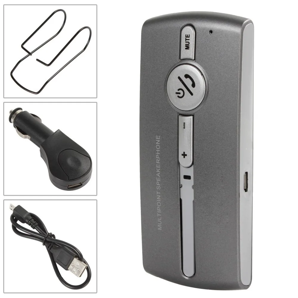 Новейший Bluetooth 3,0+ EDR USB многоточечный автомобильный Громкая связь комплект для сотового телефона громкой связи