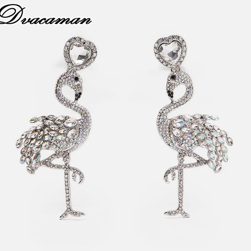 

Dvacaman ZA Design Animal Bird Crystal Drop Earrings for Women 2019 Fashion Rhinestone Statement Earrings Dangle Wedding Jewelry