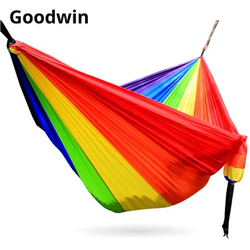 

24 Color 300*200cm 260*140cm N Portable Parachute Hammock Camping Survival Garden Hunting Leisure Hamac Travel Hamak