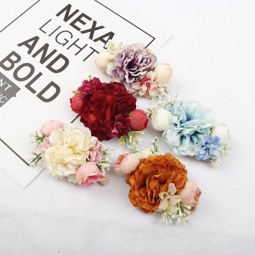 Baby Girl Floral Nylon Headband Elastic Hair Band Bows Flower Wraps For Newborn