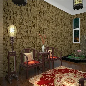 

3D PVC Imitation of Egypt Wallpaper Stereoscopic Exfoliator Embossed Washable Wall Paper For Walls Livingroom Backdrop 10MX53cm