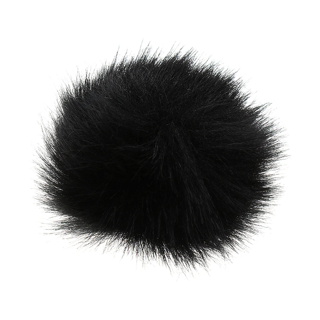 0.98inch Fur Microphone Windscreen Windshield Muff Reduce Wind Noise Mic Cover Black/Silver Gray