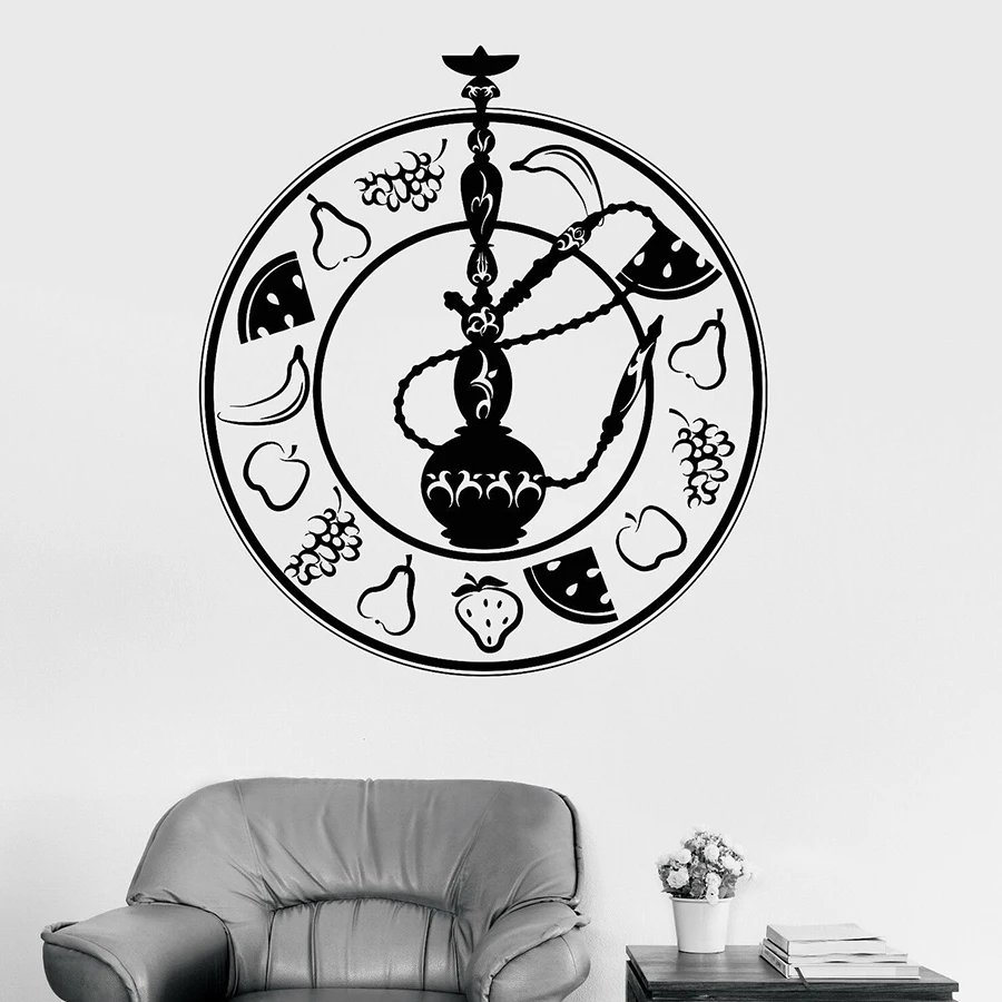 Fruit Shisha Vinyl Wall Decal Hookah Sticker Lounge Bar Smoking Room Wall Decor Stickers Home Decoration Wallpaper A098