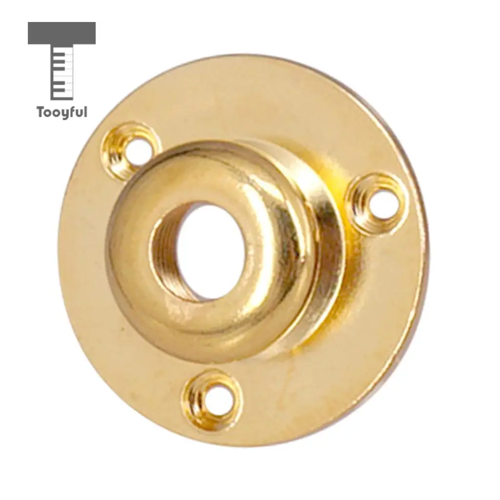 Tooyful Round Metal Threaded Jack Plate Socket Cover Head Cap for Guitar Bass Gold & Silver