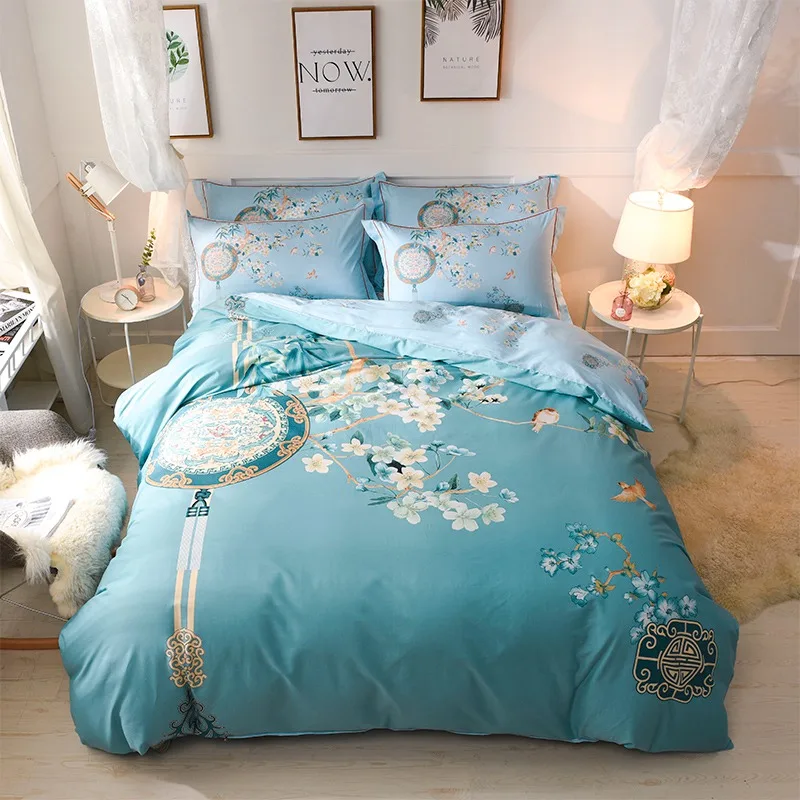 Buy Posodono blue floral bedding set 100 cotton Boho