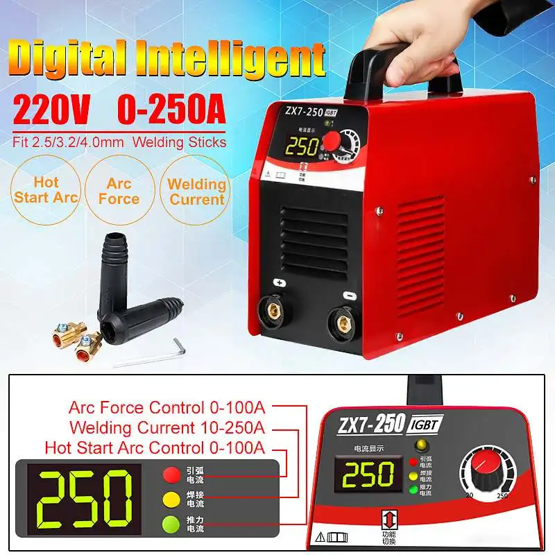 

New 10-250A LCD Display Arc Electric Welding Machine IGBT Inverter MMA Welders For Welding Working Electric Working 220V 9500W