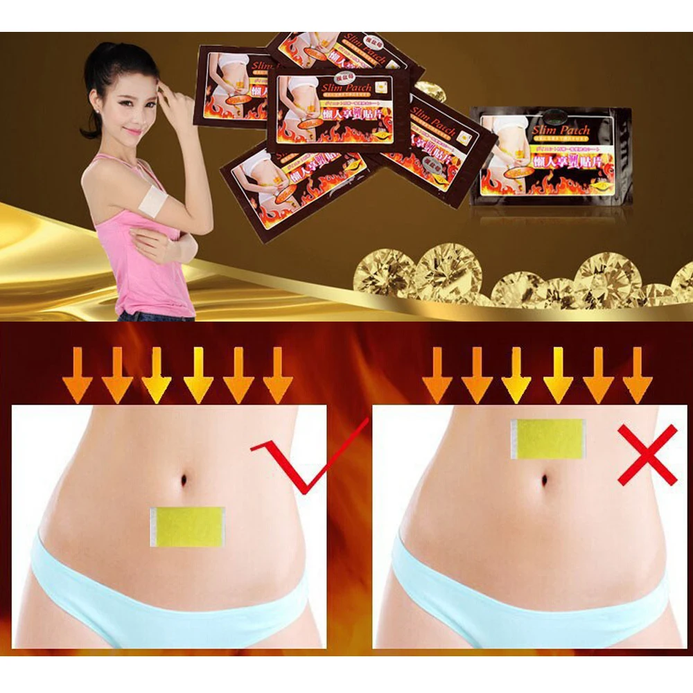 100Pcs/10Bags Slimming Patch Slim Navel Stick Diet Products Weight Loss Burning Fat Cream Body Slim Patches C070