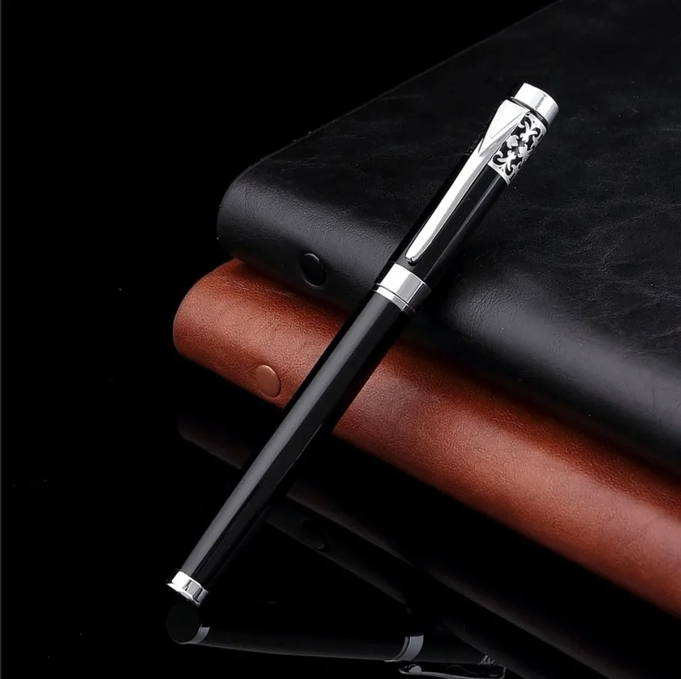 Металлическая шариковая ручка 0,5 мм синяя/черная чернильная заправка Высококачественная Роскошная Ручка-роллер для деловых и офисных принадлежностей ручка для письма