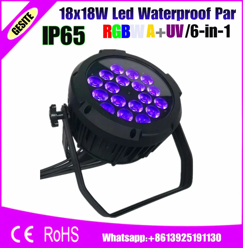 18x18W RGBWAP 6IN1 водонепроницаемый Led Par свет 25 градусов большой объектив 6/10|led par light|par