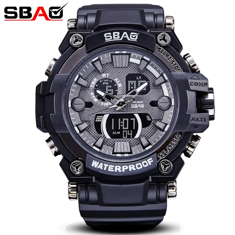

Sbao Sport Watches for Men Waterproof Digital Watch LED Men's Wristwatch Clock Man montre homme Big Men Watches Military