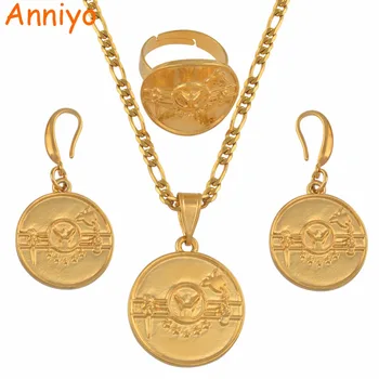 

Anniyo PNG Hela Flag Gold Color Pendant Necklaces Earrings Ring Women Papua New Guinea National Jewellery Ethnic Gifts #134606