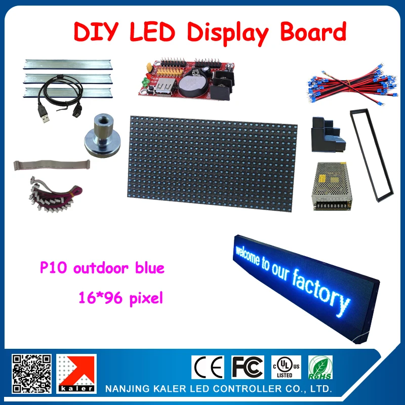 

Free shipping blue led moving text display,led panel and all other diy kits electric production 24*104cm led display board
