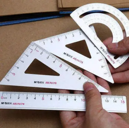 

M&G Student Sets Foot Metal Protractor Ruler Triangle Ruler Four Sets
